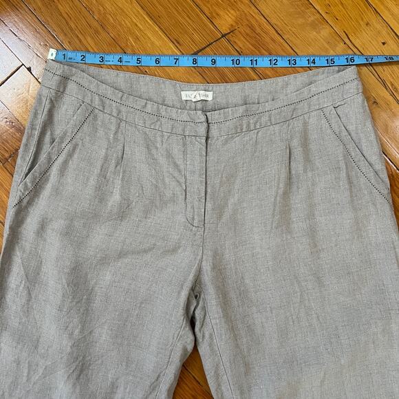 Eileen Fisher Cropped Linen Pants Size M - Picture 7 of 10